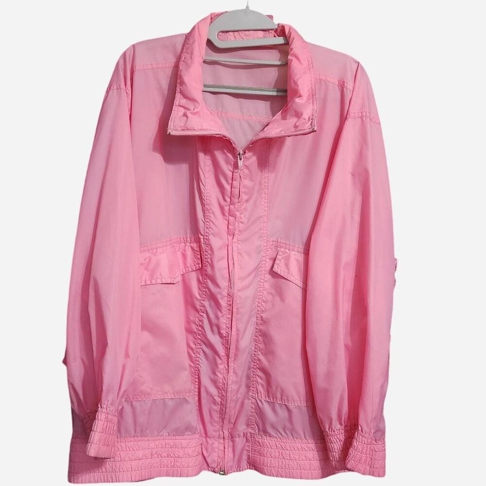 Vintage Haband pink lightweight windbreaker jacket Size XL